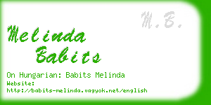 melinda babits business card